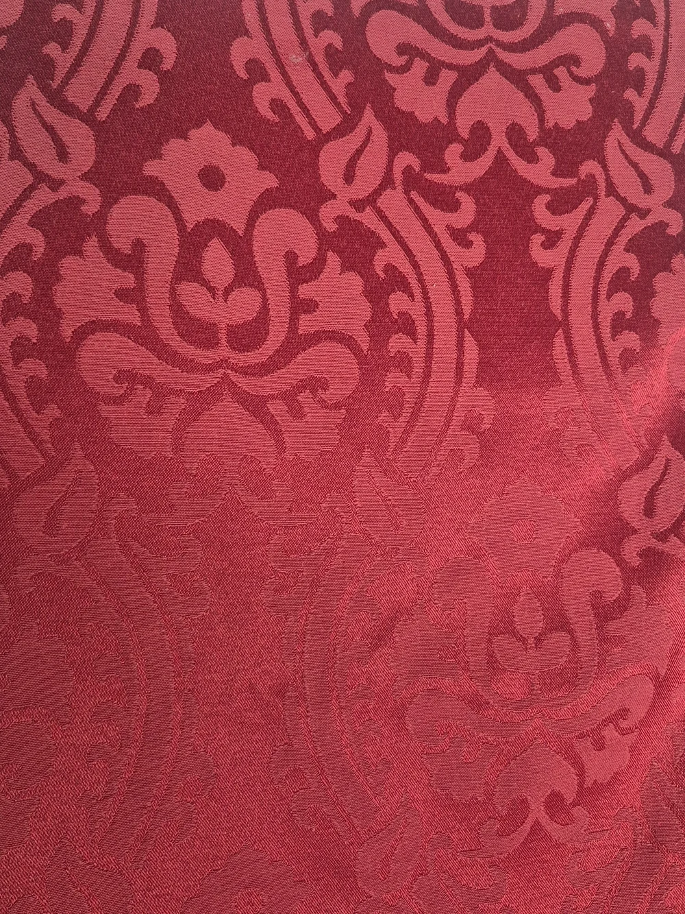 Red Damask Jacquard Tablecloth or Fabric Panel 56x96